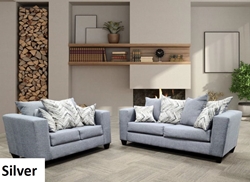 Sofa and Loveseat: Silver  