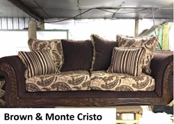 Sofa and Loveseat Brown and Monte Cristo 