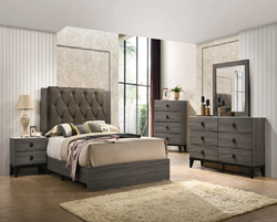 Villa Queen 4PC bedroom set- Grey 